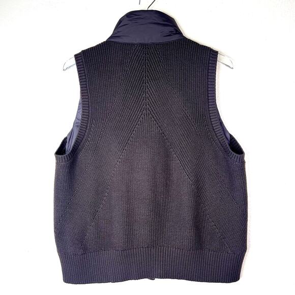 Athleta Incline Hybrid Vest Quilted Puffer Sweater Knit Zip Up Truffle Brown XL - Picture 7 of 8